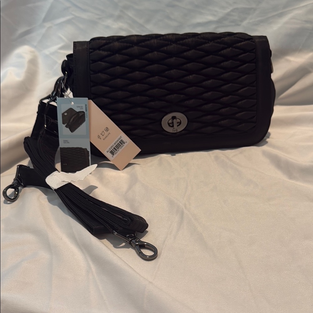Allegra Lug Crossbody brand new with tags on Elegant Black Quilted Shoulder Bag